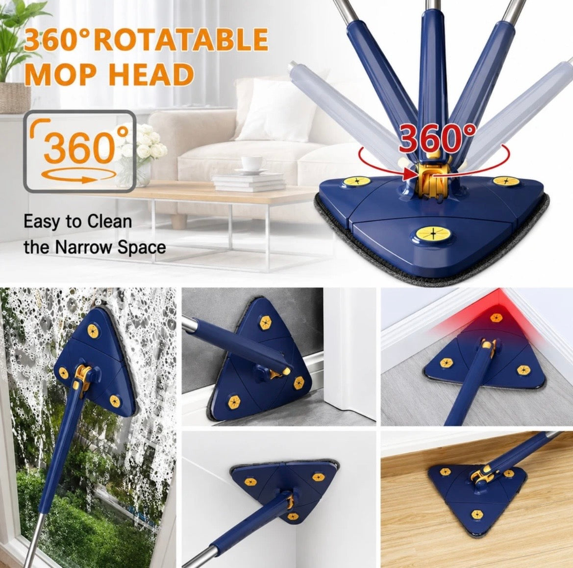 360 Degree Rotatable Squeezing Mop🧹✨